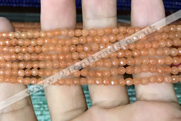 CTG1151 15.5 inches 3mm faceted round tiny red aventurine beads