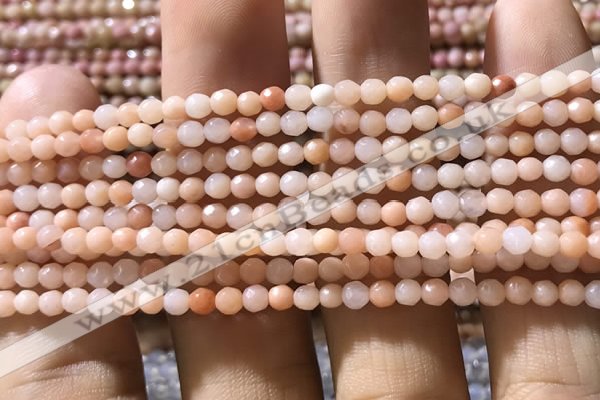 CTG1152 15.5 inches 3mm faceted round tiny pink aventurine beads