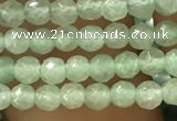 CTG1153 15.5 inches 3mm faceted round tiny green aventurine beads