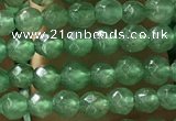 CTG1155 15.5 inches 3mm faceted round tiny green aventurine beads