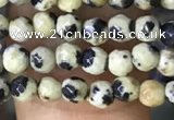 CTG1160 15.5 inches 3mm faceted round tiny dalmatian jasper beads