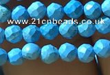 CTG1175 15.5 inches 3mm faceted round tiny turquoise beads