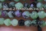 CTG1180 15.5 inches 3mm faceted round tiny ruby zoisite beads