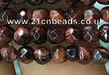 CTG1186 15.5 inches 3mm faceted round tiny red tiger eye beads