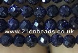 CTG1191 15.5 inches 3mm faceted round blue goldstone beads