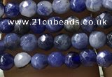 CTG1192 15.5 inches 3mm faceted round tiny blue spot stone beads