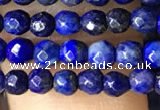 CTG1194 15.5 inches 3mm faceted round tiny dyed lapis lazuli beads