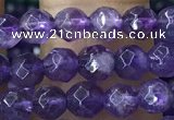 CTG1205 15.5 inches 4mm faceted round tiny amethyst beads