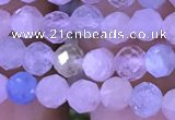 CTG1206 15.5 inches 4mm faceted round tiny morganite beads