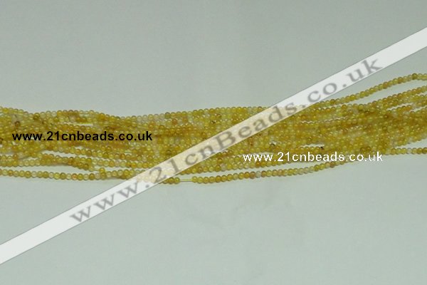 CTG121 15.5 inches 2mm round tiny yellow agate beads wholesale