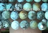 CTG1212 15.5 inches 4mm faceted round tiny African turquoise beads