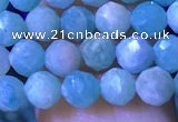 CTG1214 15.5 inches 4mm faceted round tiny amazonite beads