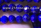 CTG1216 15.5 inches 4mm faceted round tiny lapis lazuli beads