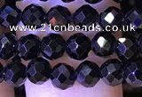 CTG1218 15.5 inches 4mm faceted round tiny black spinel beads