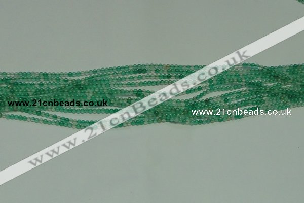 CTG122 15.5 inches 2mm round tiny green agate beads wholesale