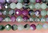 CTG1314 15.5 inches 2mm faceted round ruby zoisite beads