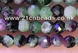 CTG1315 15.5 inches 3mm faceted round ruby zoisite beads