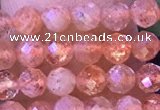 CTG1319 15.5 inches 4mm faceted round golden sunstone beads