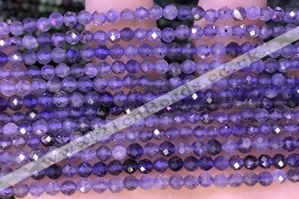 CTG1331 15.5 inches 4mm faceted round iolite beads wholesale