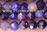 CTG1338 15.5 inches 4mm faceted round ruby & sapphire beads