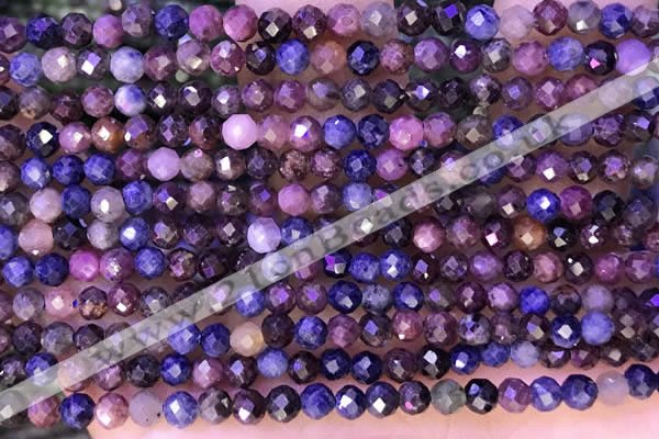 CTG1338 15.5 inches 4mm faceted round ruby & sapphire beads