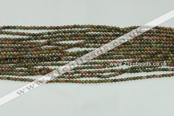 CTG134 15.5 inches 3mm round tiny unakite gemstone beads wholesale