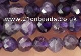 CTG1344 15.5 inches 4mm faceted round amethyst gemstone beads