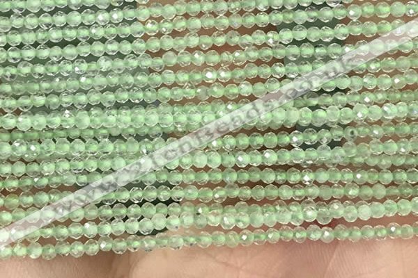 CTG1346 15.5 inches 2mm faceted round prehnite beads wholesale