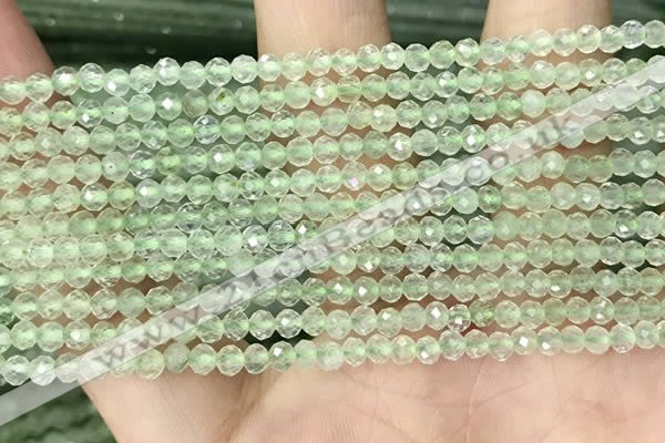 CTG1347 15.5 inches 3mm faceted round prehnite beads wholesale