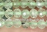 CTG1348 15.5 inches 4mm faceted round prehnite beads wholesale