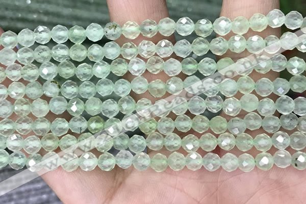 CTG1349 15.5 inches 5mm faceted round prehnite beads wholesale