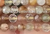 CTG1356 15.5 inches 4mm faceted round mixed quartz beads