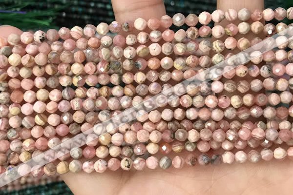 CTG1358 15.5 inches 4mm faceted round rhodochrosite beads