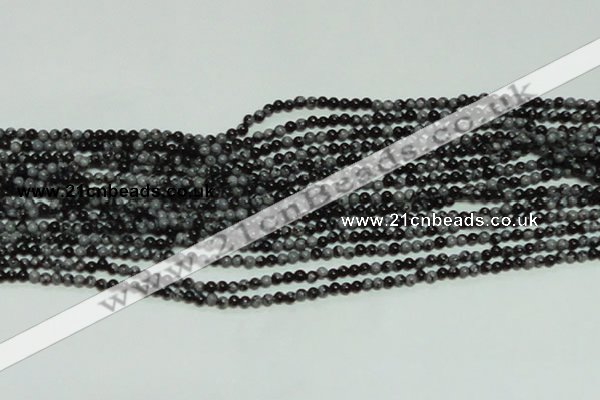 CTG136 15.5 inches 3mm round tiny snowflake obsidian beads wholesale