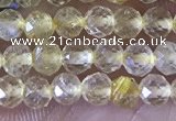 CTG1361 15.5 inches 3mm faceted round golden rutilated quartz beads