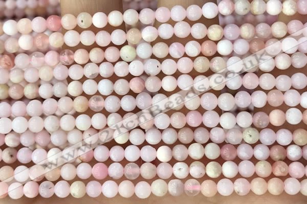 CTG1363 15.5 inches 4mm round pink opal gemstone beads