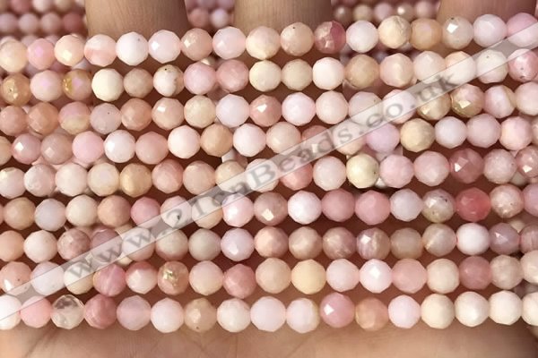 CTG1365 15.5 inches 5mm faceted round pink opal gemstone beads