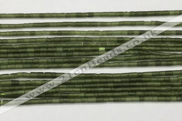 CTG1374 15.5 inches 1.5*2.5mm tube tiny green jade beads