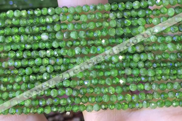 CTG1381 15.5 inches 2mm faceted round tiny diopside quartz beads