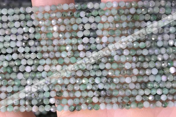 CTG1387 15.5 inches 2mm faceted round tiny emerald beads