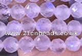 CTG1394 15.5 inches 4mm faceted round tiny white moonstone beads