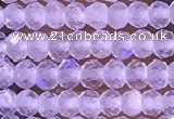 CTG1395 15.5 inches 2*3mm faceted rondelle tiny white moonstone beads