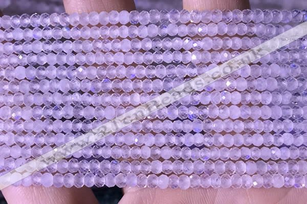 CTG1395 15.5 inches 2*3mm faceted rondelle tiny white moonstone beads