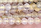 CTG1405 15.5 inches 2mm faceted round golden rutilated quartz beads