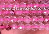 CTG1406 15.5 inches 2mm faceted round strawberry quartz beads