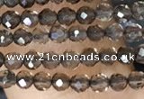 CTG1408 15.5 inches 2mm faceted round smoky quartz beads wholesale