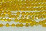 CTG141 15.5 inches 3mm round tiny yellow agate beads wholesale