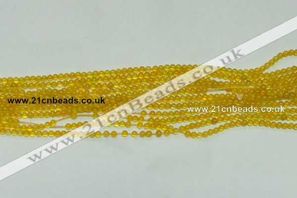 CTG141 15.5 inches 3mm round tiny yellow agate beads wholesale