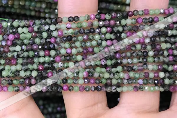 CTG1427 15.5 inches 2mm faceted round ruby zoisite beads