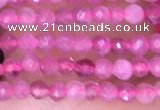 CTG1435 15.5 inches 2mm faceted round pink tourmaline beads